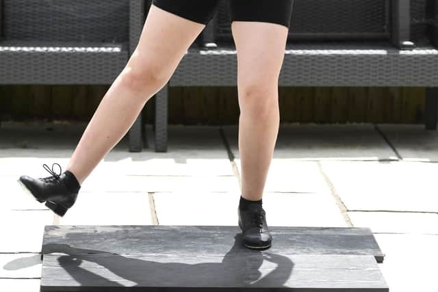 Harmony Storey 14 of Fareham in Hampshire practising tap dancing in her garden 
Picture: Paul Jacobs/pictureexclusive.com