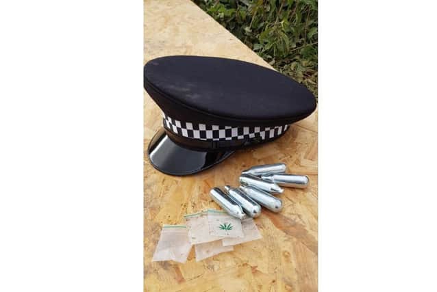 Evidence gathered from the site of a suspected illegal rave on Portsdown Hill. Picture: Hampshire Constabulary.