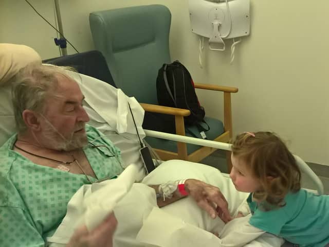 Vincent Flint with his granddaughter Ariana Bradshaw. Picture: Dawn Bradshaw