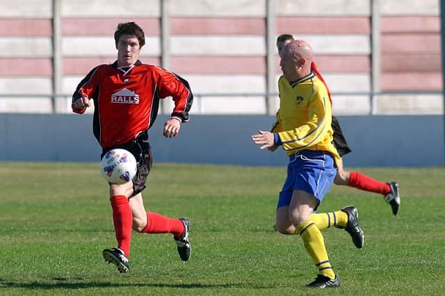 Meon Milton's Jamie Neil, left, seen here in action for Fareham.
PICTURE:STEVE REID(034596-60)