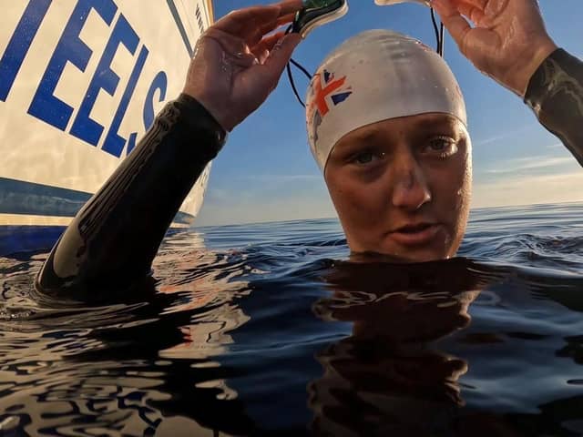 Jasmine Harrison on her record breaking swim
 Picture: Jasmine Harrison / SWNS