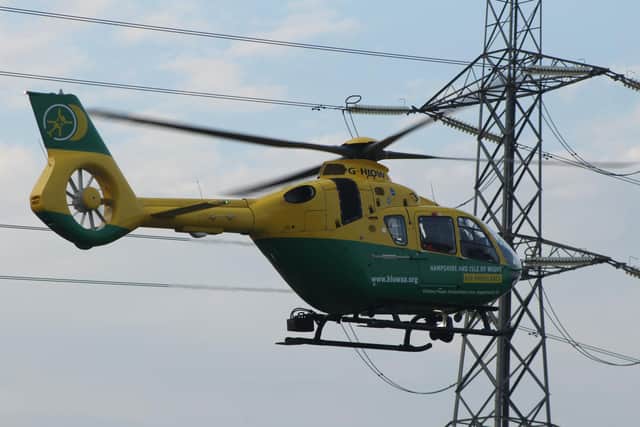 File photo of the Hampshire and Isle of Wight Air Ambulance taking off from a field in Waterlooville in September 2020. Picture: Adam Jenkins