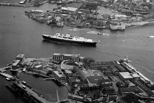The HMY Britannia sailing into Portsmouth Harbour in May 1965 Picture: Daily Express/Hulton Archive/Getty Images