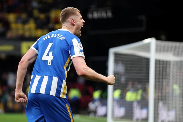 Adam Webster scored Brighton's second goal in their 2-0 win at Watford on Saturday   Picture: Mark Thompson/Getty Images