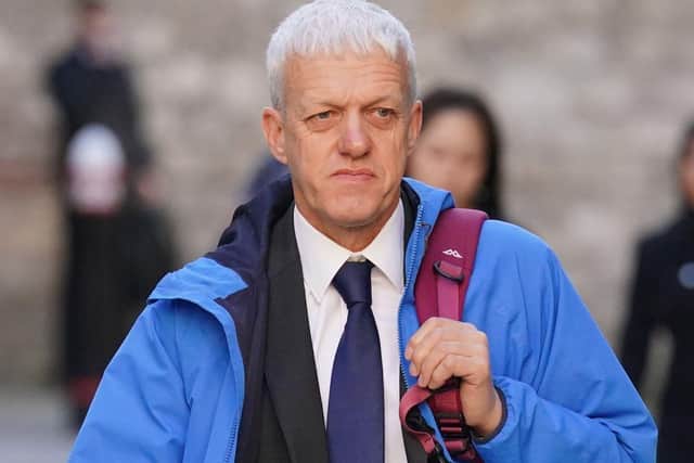 Former Metropolitan Police officer Michael Chadwell arriving at the City Of London Magistrates' Court on Monday. He was convicted of sending a grossly offensive racist message. Picture: Jonathan Brady/PA Wire.