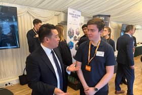 Alan Mak MP with George Smith from Havant, who is an electromechanical apprentice at Airbus in Portsmouth