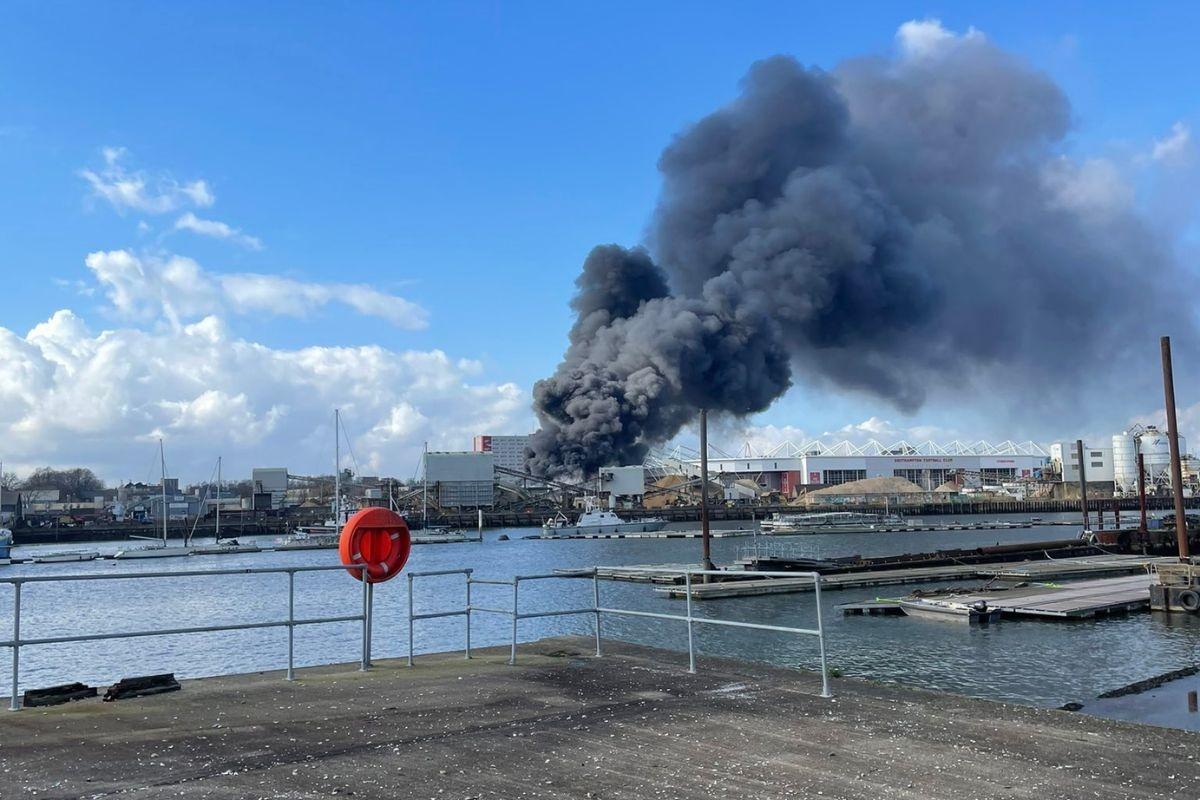 Huge blaze near St Mary's Stadium - in pictures