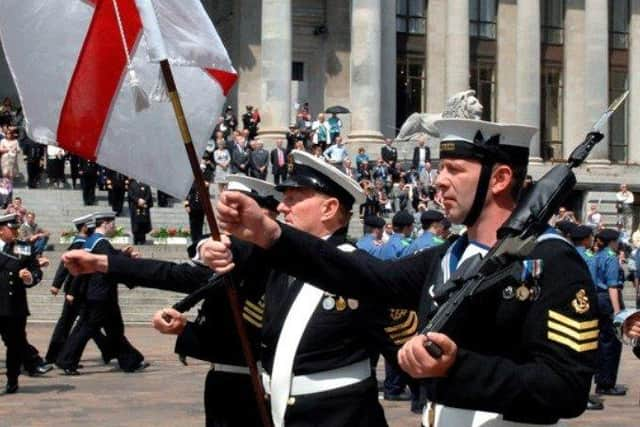 Freedom of the City parade by HMS King Alfred in 2011. Pic Royal Navy