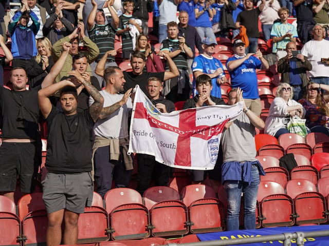 Enjoying Pompey's first trip back to Middlesbrough since August 2011.