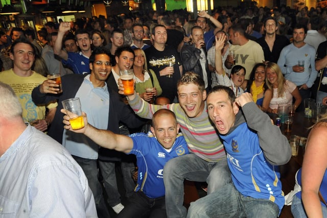 Pompey fans at Walkabout Bar in Guildhall Walk - was this you?