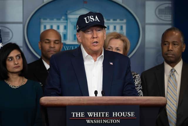 US President, Donald Trump, revealed at a press briefing that plans were in place to extend the European travel ban to include the UK and Ireland. 

Photo by JIM WATSON/AFP via Getty Images