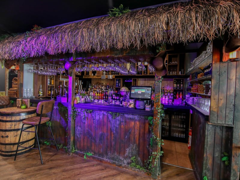 The bar area is tiki inspired with a great selection of cocktails available.
