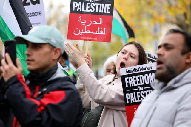 Support for a speaker at a previous rally in Victoria Park. 
Picture: Chris Moorhouse