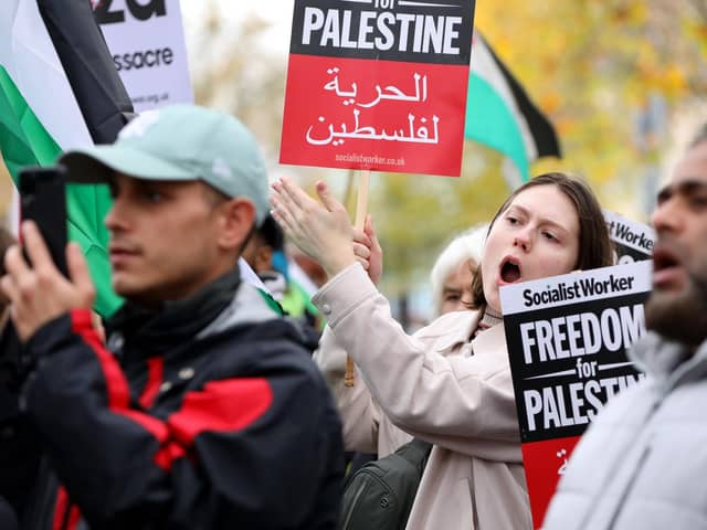 Support for a speaker at a previous rally in Victoria Park. 
Picture: Chris Moorhouse