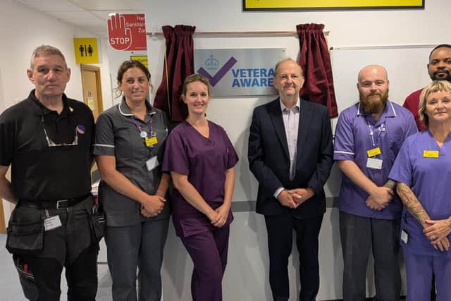 CEO, Jim Easton with service champions and veterans from Practice Plus Group Surgical Centre, St Mary's, Portsmouth