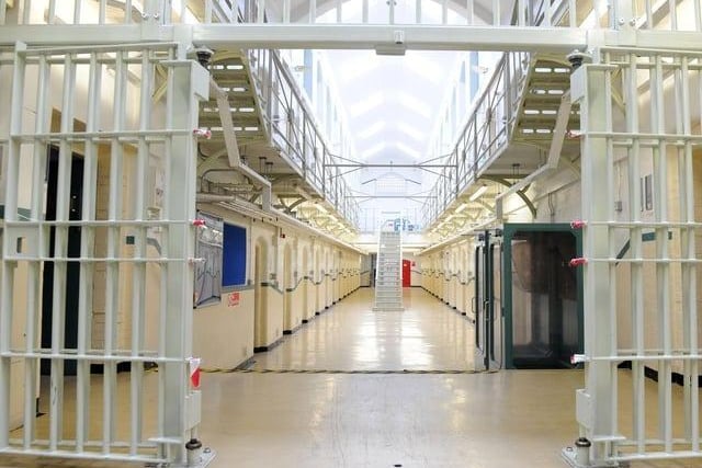 Along the cell block