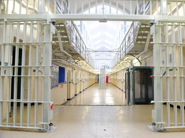 Along the cell block