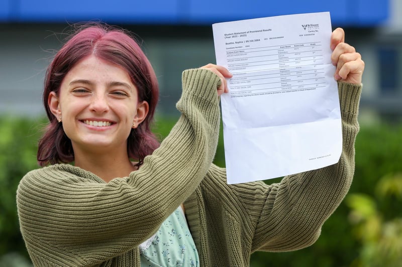 Sophie Beattie has Distinction* accross the board and is going to study a masters in Mental Health Nursing at the University of Birmingham.
Picture: Chris Moorhouse (jpns 170823-16)