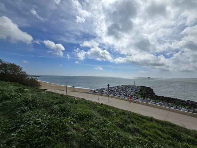 A new path has been created in front of Southsea Castle and the band stand