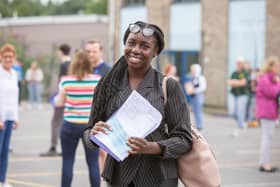Blessing Okani on GCSEs results day at Oaklands Catholic School, Waterlooville, on 12 August 2021

Picture: Habibur Rahman