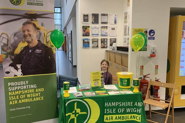Alanna, six, from Lee-on-the-Solent, is preparing to walk from University Hospital Southampton to Queen Alexandra Hospital in Cosham – 19 miles in total – to raise vital funds for Hampshire and Isle of Wight Air Ambulance.