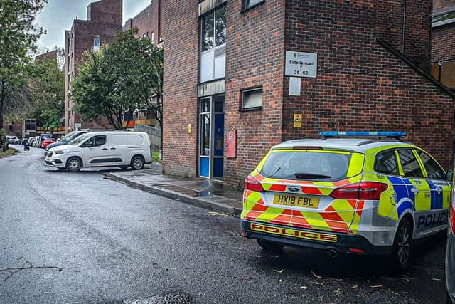 Police in Estella Road, Buckland, on Thursday Picture: Habibur Rahman