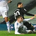 Leeds' Leif Davis - a former Pompey target - battles Manchester City's Bernardo City for the ball. Picture: Paul Ellis/Getty Images