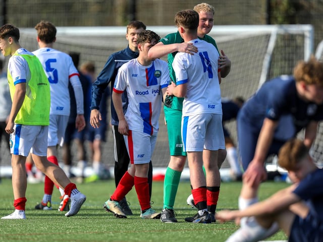 St Vincent/Gosport celebrate. Picture: Chris Moorhouse