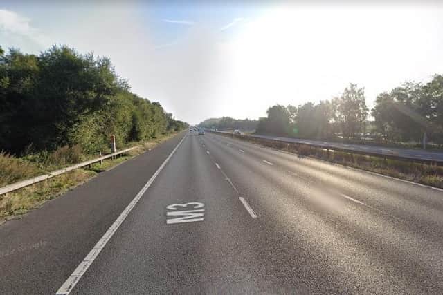 National Highways have warned drivers to 'expect delays' due to the lane closures on junctions 4 and 3 of the M3. Pictured is the M3 at Lightwater. Picture: Google Street View.