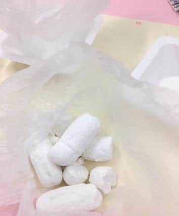 Crack cocaine found at Luke Goldsmith's home on September 17, 2018 Picture: Hampshire police