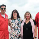 From left, Wing Commander David Montgomery OBE, Emily Ball, Free to Fly chair of trustees Nikki Tapley and Squadron Leader Adam Collins