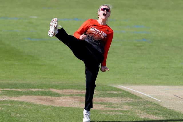 Southern Vipers' Charlie Dean celebrates the wicket of Central Sparks' Eve Jones during the Charlotte Edwards Cup final match. Picture: Bradley Collyer/PA Wire.