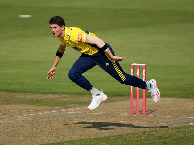 Shaheen Afridi returned the best ever limited overs bowling figures for Hampshire against another first class county on Sunday. Photo by Alex Davidson/Getty Images.
