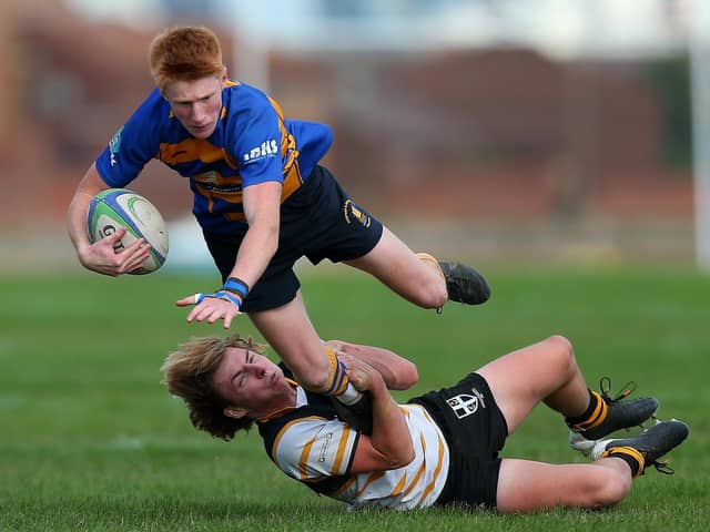 Gosport & Fareham (blue/yellow) v Portsmouth. Picture: Chris Moorhouse