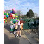 Sarah with her children Elsie, aged five, and Lilly, aged eight.
