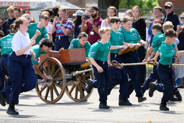 HMS Collingwood held its annual Open Day featuring the Brickwood's Field Gun competition. Visitors were not only treated to a variety of events but were able to tour some of the training facilities at the Establishment. Also there was a fair, entertainment trade, charity and military stands. The field gun completion was won HMS Seahawk for the third consecutive time.HMS Collingwood VC Cadets