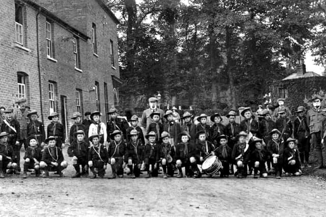 Taken before the Great War, the first Bedhampton scouts posed for a picture in Brookside Road, the A27, then but a country lane. Courtesy of Nancy Hawkins