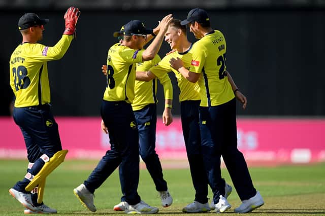 Nathan Ellis celebrates the wicket of Peter Siddle. Photo by Alex Davidson/Getty Images