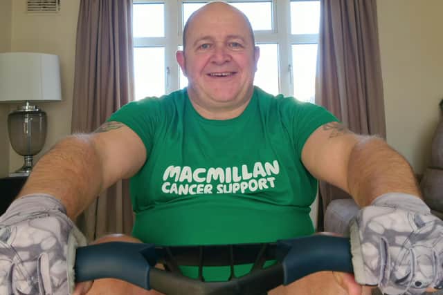 Cancer survivor, Lance Corporal Simon Howell in training prior to his charity row at HMS Sultan in Gosport. He has since urged people not to be afraid of getting themselves checked by a doctor.
