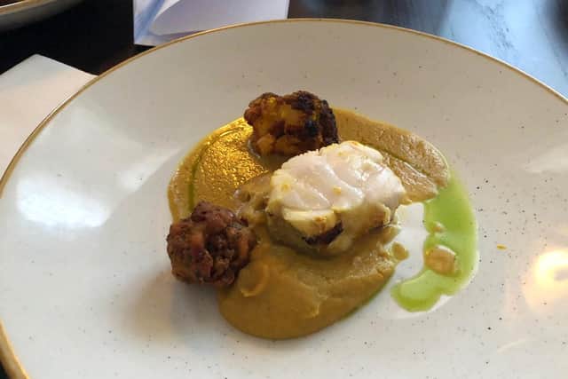 Tandoori monkfish from the 1865 restaurant at the Queens Hotel, Southsea