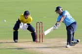 Azhar Mahmood of Auckland Aces hits out during the T20 Champions League qualifying group win against Hampshire in Pretoria, South Africa, in October 2012. Picture: Lee Warren / Gallo Images/Getty Images.