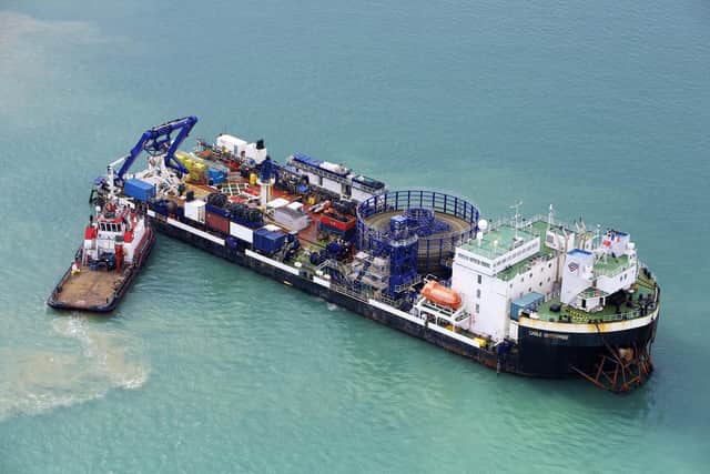 An image provided by Aquind of a cable laying vessel. Picture: Prysmian
