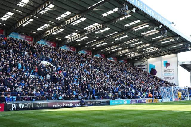 The Fratton End will once again be welcoming supporters as 2,000 fans will be admitted into Fratton Park on Saturday against Peterborough. Picture: Joe Pepler