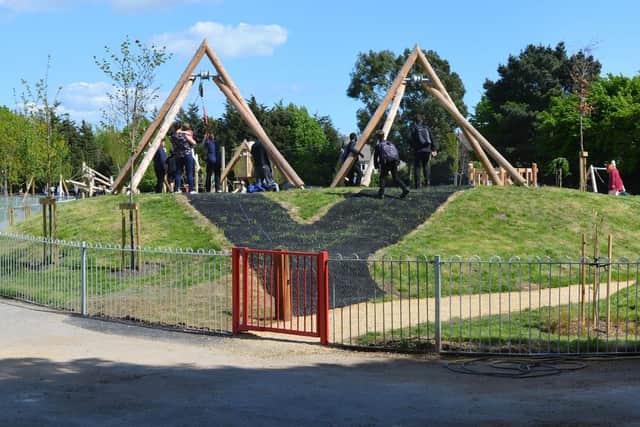 A view of the play area at Kingston Park in St Mary's Road, Fratton, Portsmouth.