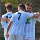 Dec Seiden celebrates his penalty. Pic: Martyn White