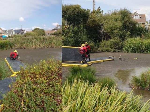 Hampshire and Isle of Wight Fire and Rescue Services helped a man who was stuck in mud last week.