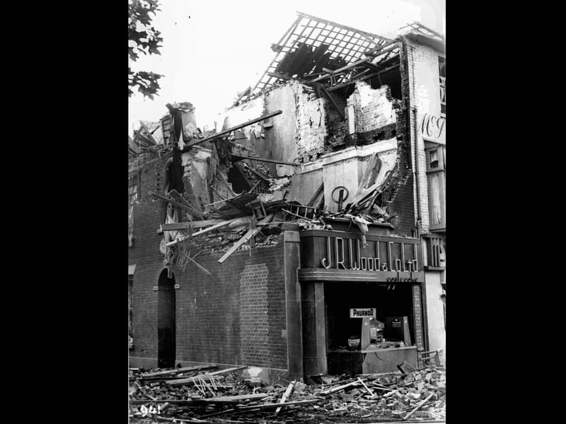 J R Wood & Co Ltd coal office at the corner of Watergate Road bombed during the blitz