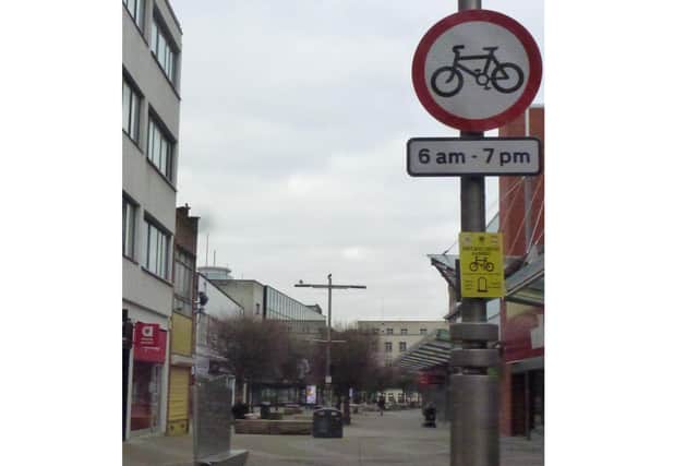 Commercial Road, which has a cycling ban during the day.