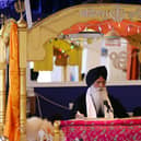 Prayers being held at Gurudwara Guru Nanak Sar, before lockdown. Picture: Chris Moorhouse (120419-14)
