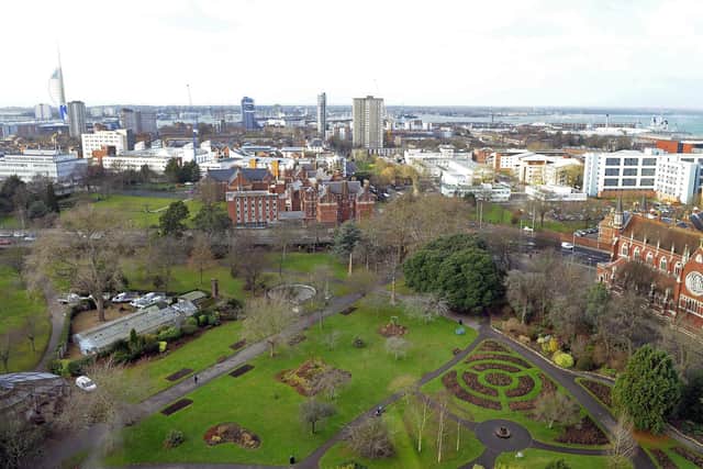 The woman was dragged to floor while walking through Victoria Park yesterday afternoon and was sexually assaulted. Picture: Malcolm Wells/The News Portsmouth.
